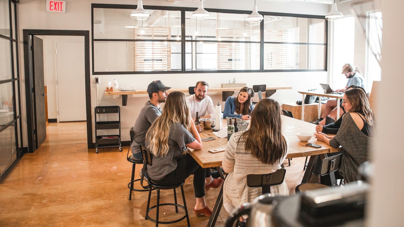 People collaborating around a table